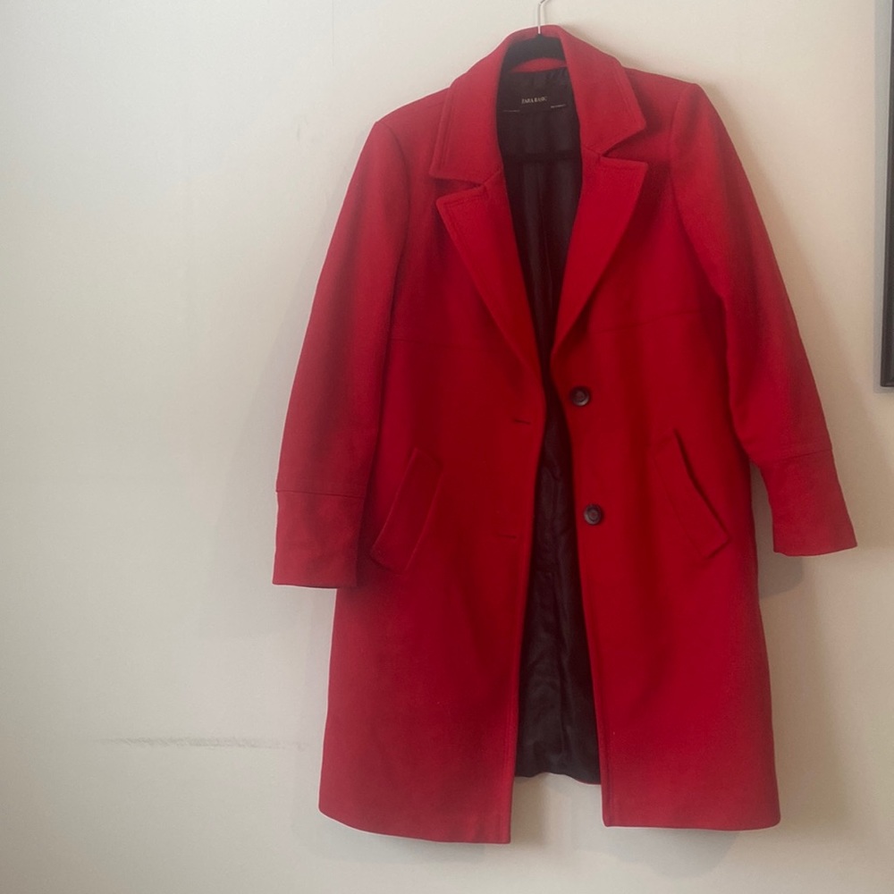 EUC Red Pea Coat